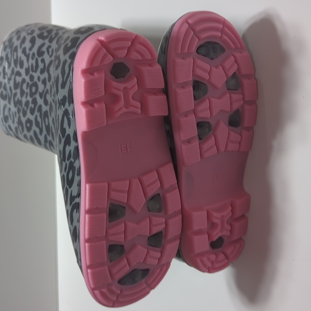 Roma Abel Kid's Leopard Print Rain Boots Size 13 - Picture 10 of 14